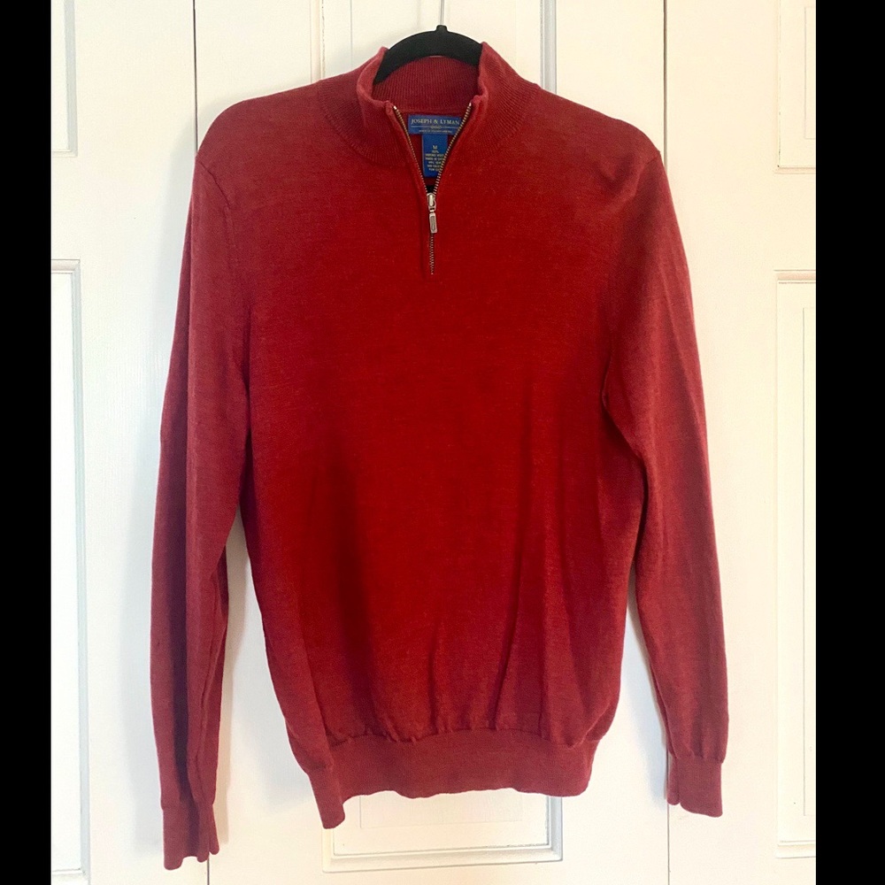 Joseph & Lyman 100% Merino Wool Mens Zip Sweater